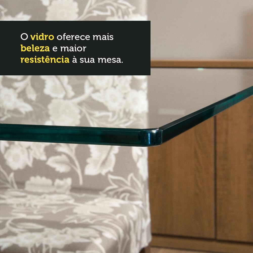 Conjunto Sala de Jantar Madesa Aline Mesa Tampo de Vidro 4 Cadeiras — imagen 7