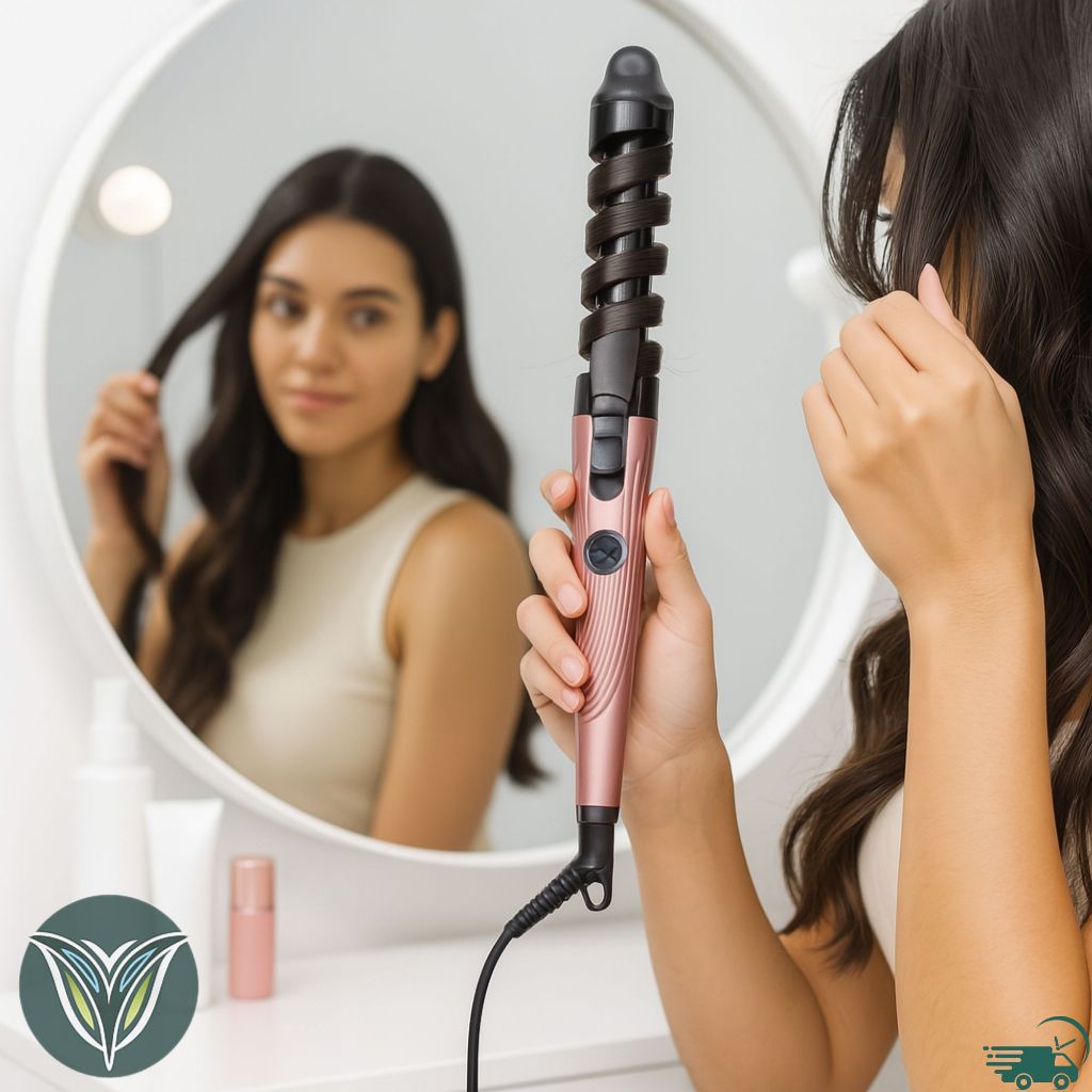 KIT 3 Escova Secadora + Secador de Cabelo Portátil + Modelador de Cachos + Chapinha Profissional Rosa Potente Qualidade — imagen 5