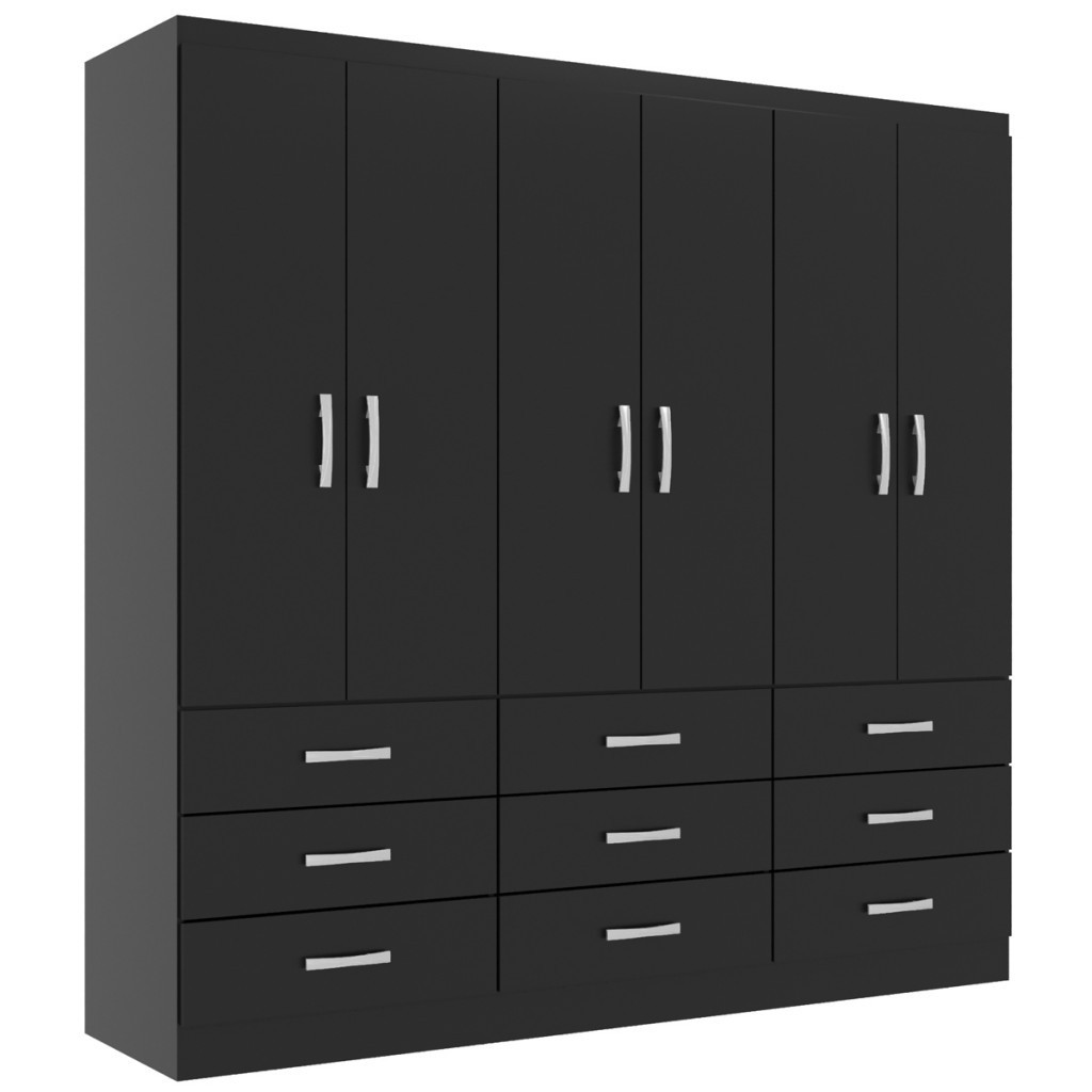 Guarda-Roupa Casal Bergamo 6 Portas 9 Gavetas — imagen 2