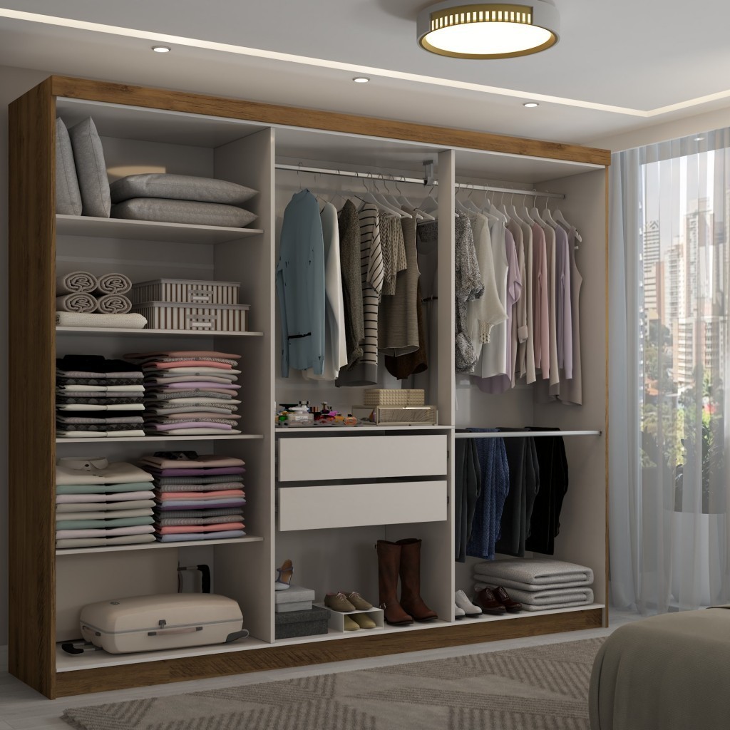 Guarda-Roupa Casal Odisseia 6 Portas 2 Gavetas com Espelho — imagen 6