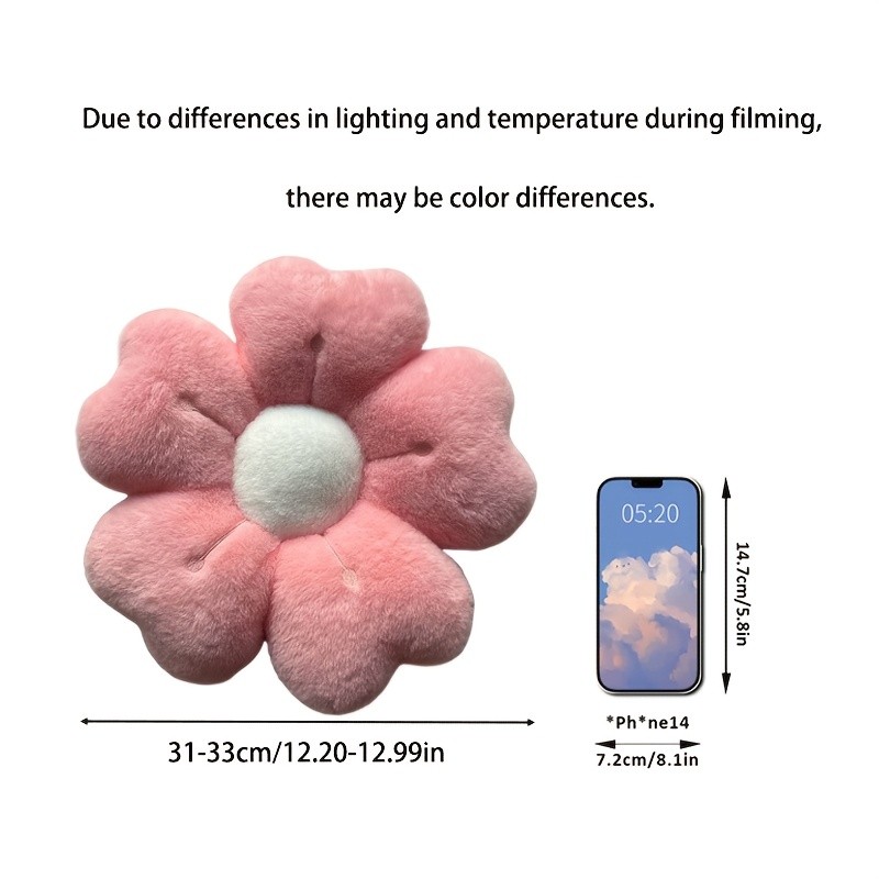 Almofada Macia De Pelúcia Com Flor De Margarida-Decorativa Aconchegante Para Cama E Sofá , Branco/Rosa , 13.7 Polegadas — imagen 7