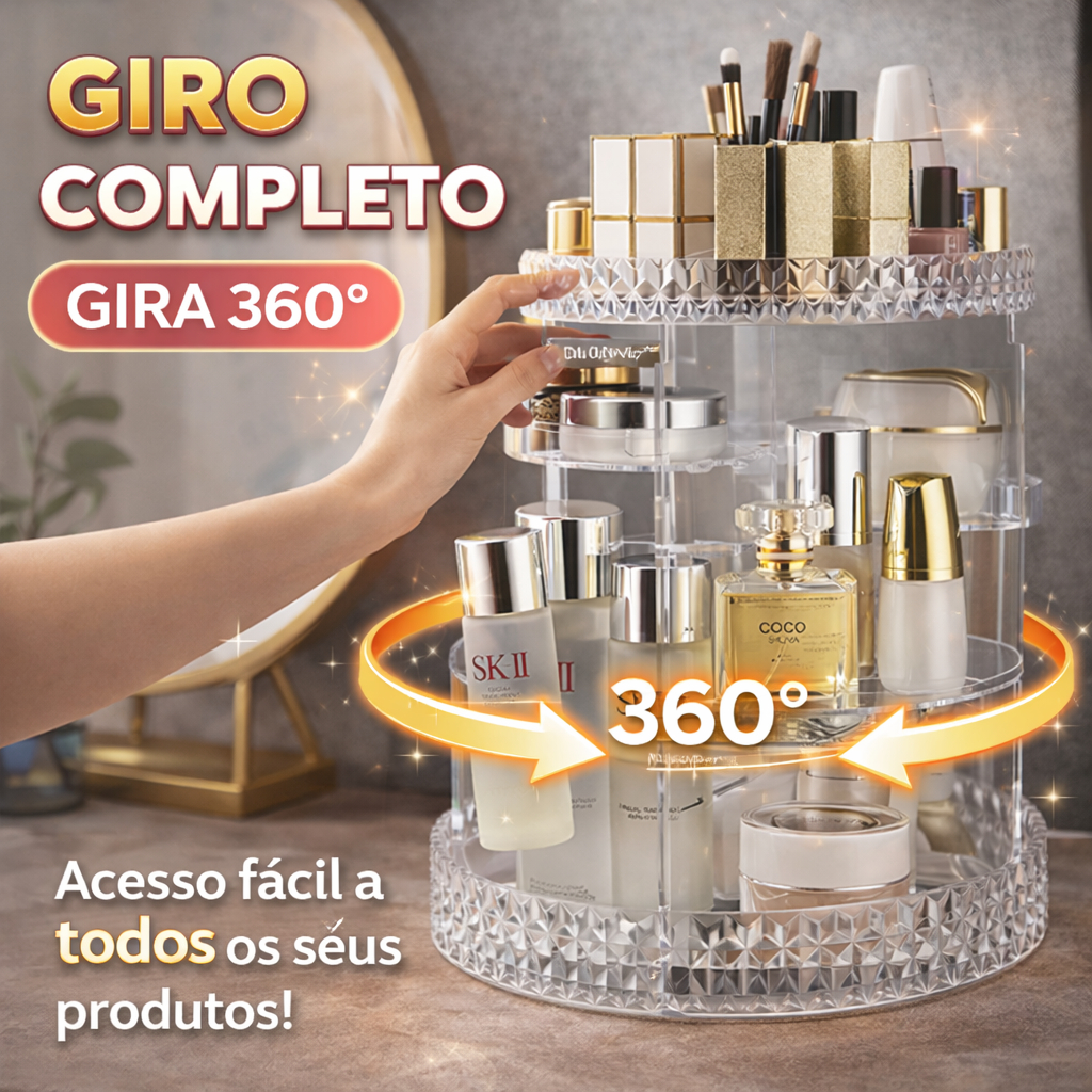 Organizador de maquiagem Acrílico  Giratório 360º Suporte Para Cosméticos — imagen 3