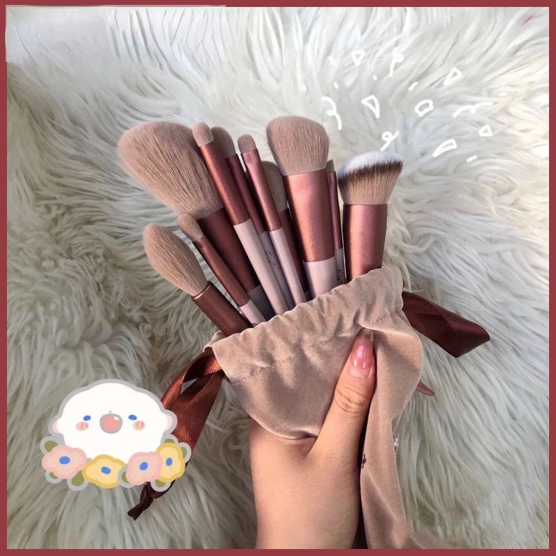Kit 13 Pcs Pincéis De Maquiagem Profissionais Kabuki Contour — imagen 2