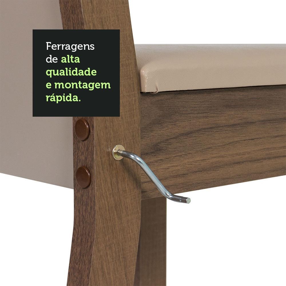 Conjunto Sala de Jantar Madesa Aline Mesa Tampo de Vidro 4 Cadeiras — imagen 5