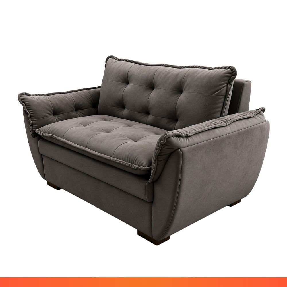 Sofá  2 Lugares Namoradeira Safira 1,55m Suede Extra Macio — imagen 5