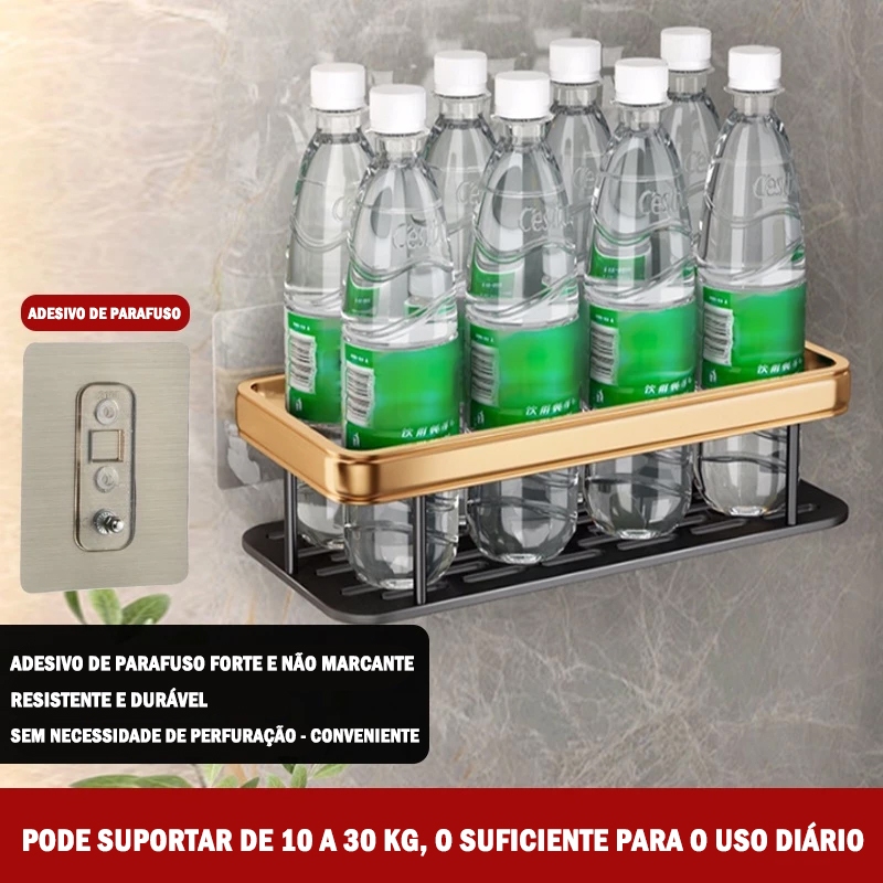 ouro Suporte De Shampoo Prateleiras De Banheiro Sem Furo — imagen 6