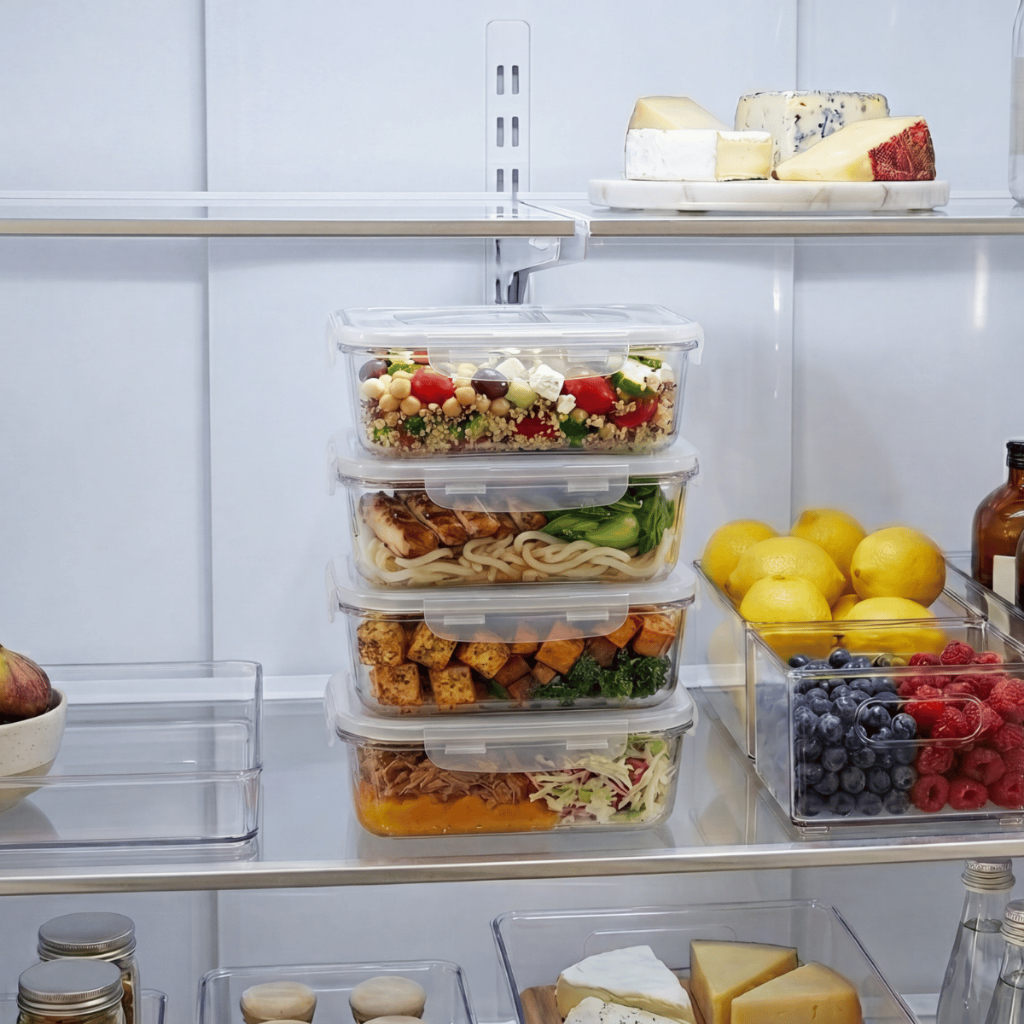 Kit 10 Marmitas Potes 800ml Travas Laterais hermeticas - Livres de BPA Alimentos organiza congelador - KAZIVA — imagen 3