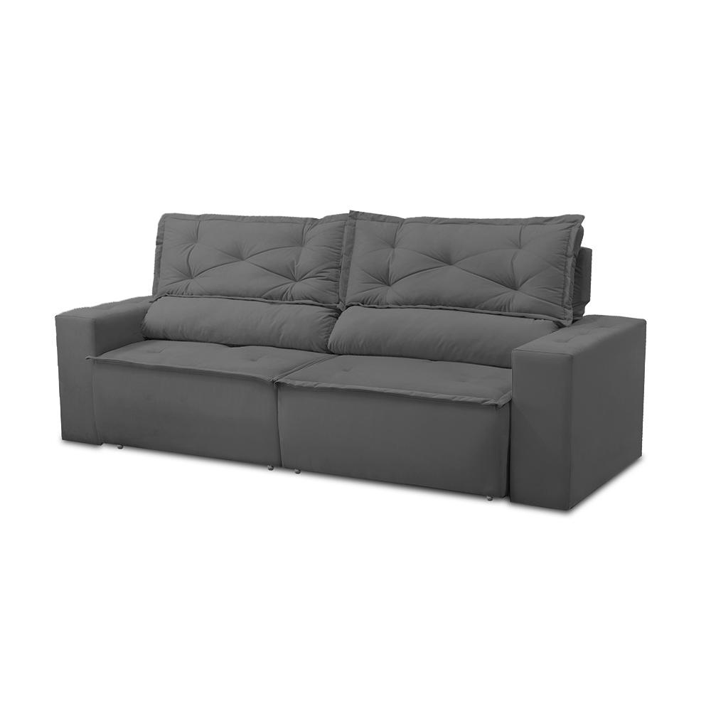 Sofá Retrátil e Reclinável 2 lugares com Molas 1,50m Livia Suede Cinza Adonai Estofados — imagen 5