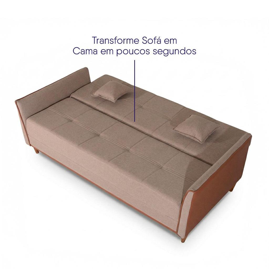 Sofá Cama Sérvia 2,00m Bege Bouclê - King House — imagen 6