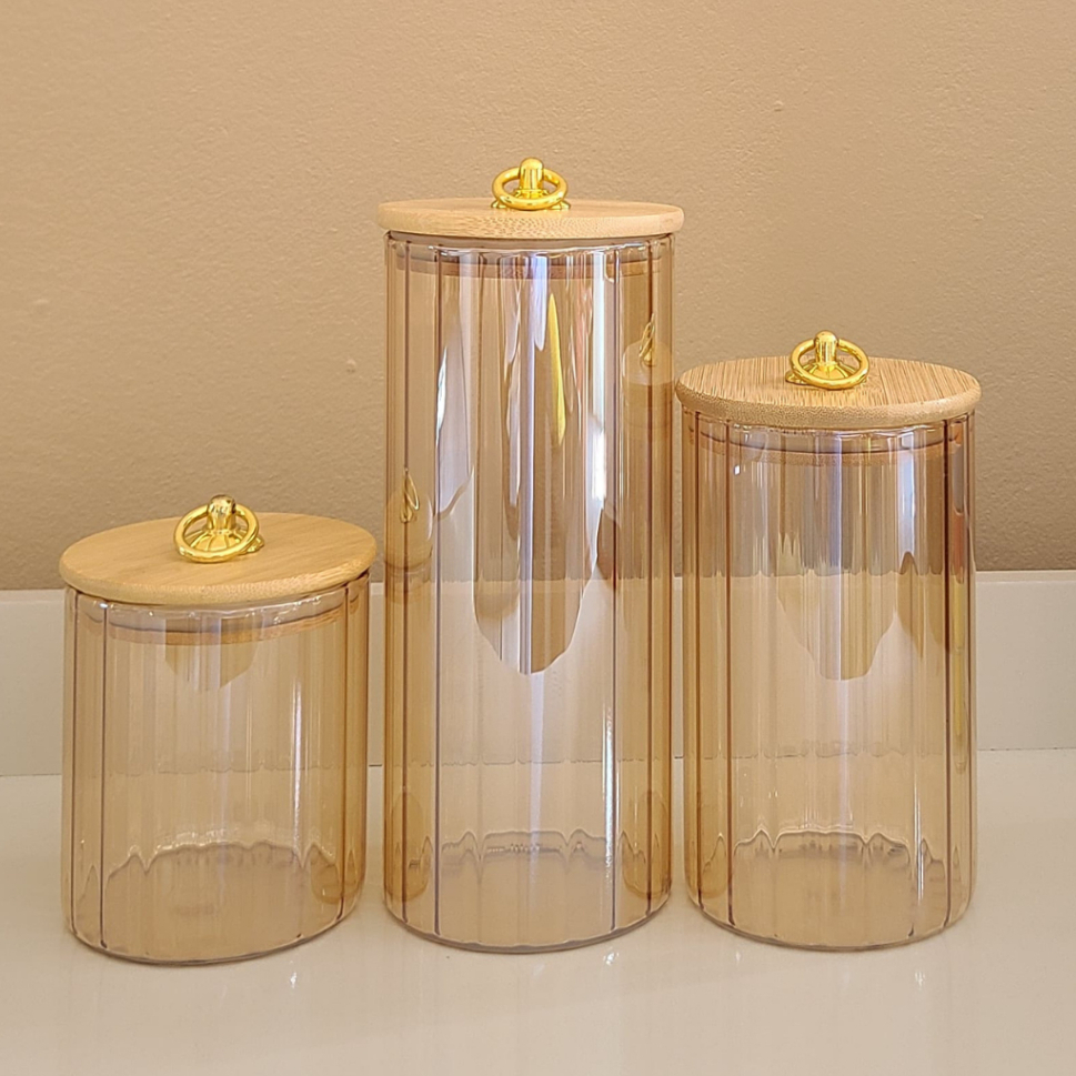 Pote de Vidro com Tampa de Bambu Hermético MODELOS DIVERSOS Porta Temperos Cozinha — imagen 6