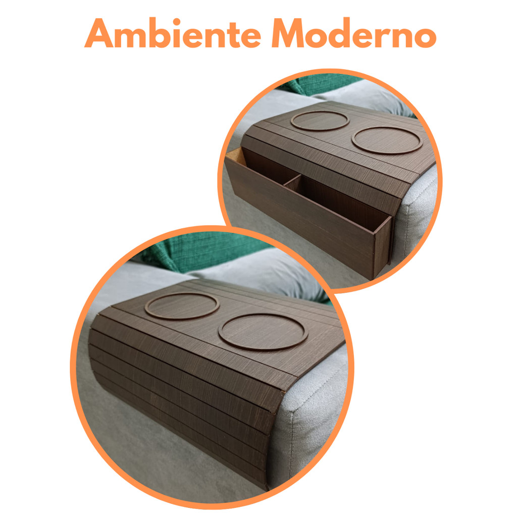 Kit 2 Esteiras Porta Copo Braço Suporte de Sofa Apoio Para Bebidas — imagen 8
