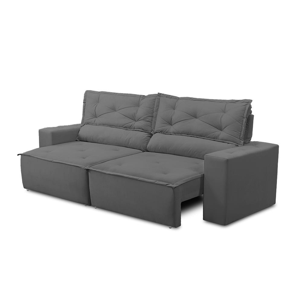 Sofá Retrátil e Reclinável 2 lugares com Molas 1,50m Livia Suede Cinza Adonai Estofados — imagen 6
