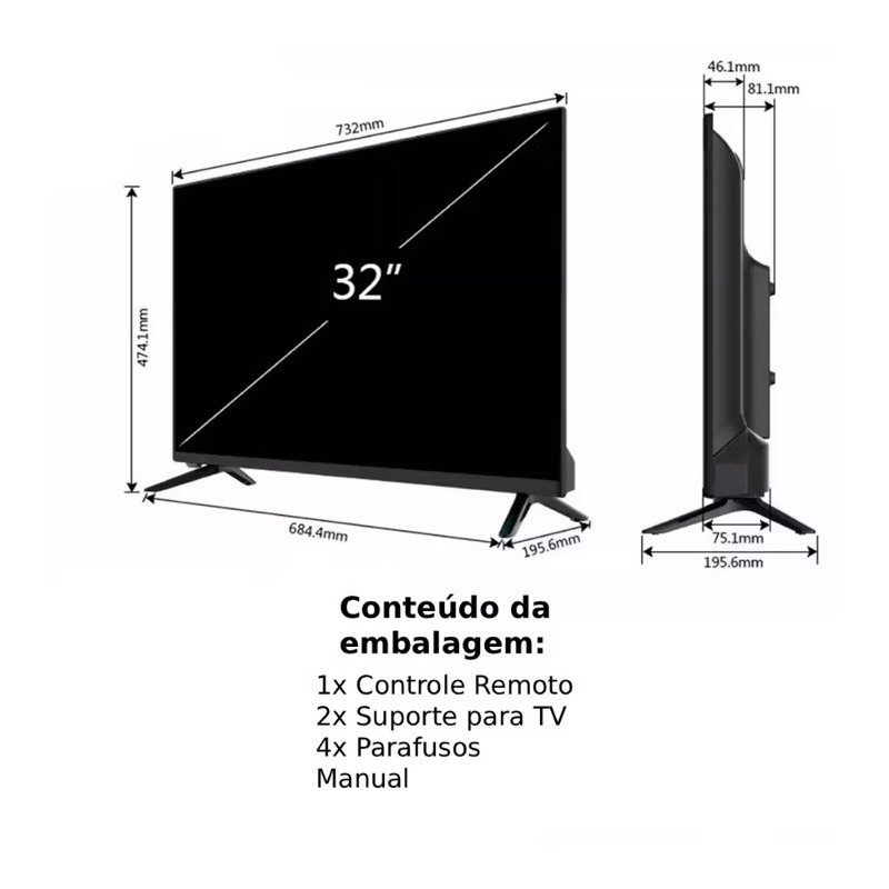 Smart TV 32" North Tech HD WiFi Bluetooth Netflix YouTube HDMI Loja de Aplicativos — imagen 6
