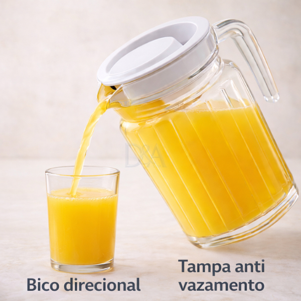 Jarra de Vidro Suiça 1L com Tampa Água Suco Vidro Resistente — imagen 5