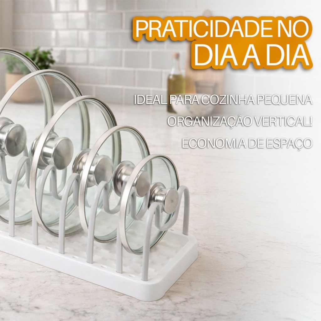 Porta Tampas de Panela Organizador Vertical para Bancada e Armário — imagen 4