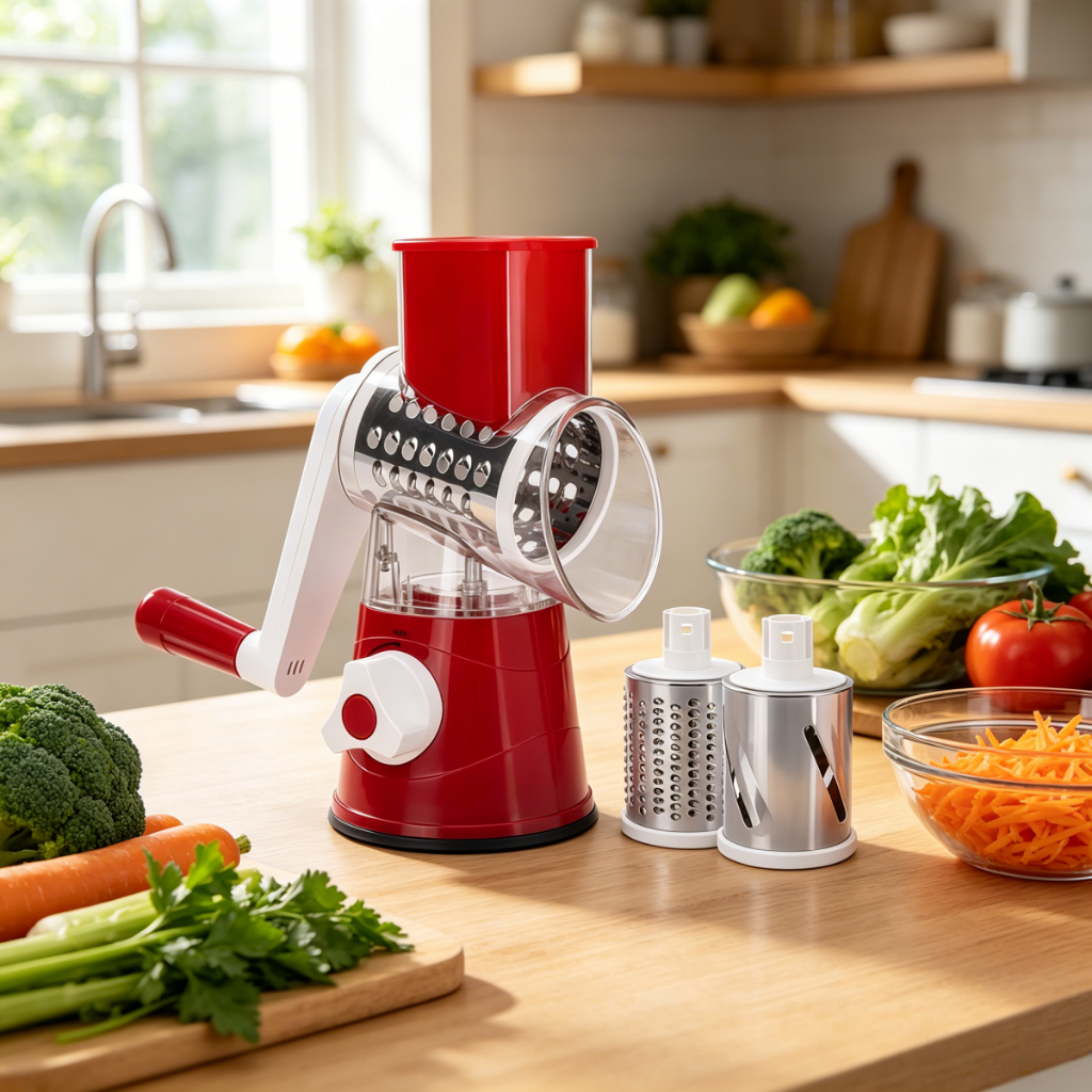Cortador Fatiador Ralador Frutas Legumes Verduras Queijos Cozinha 3 Peças Tabletop -U11 — imagen 4