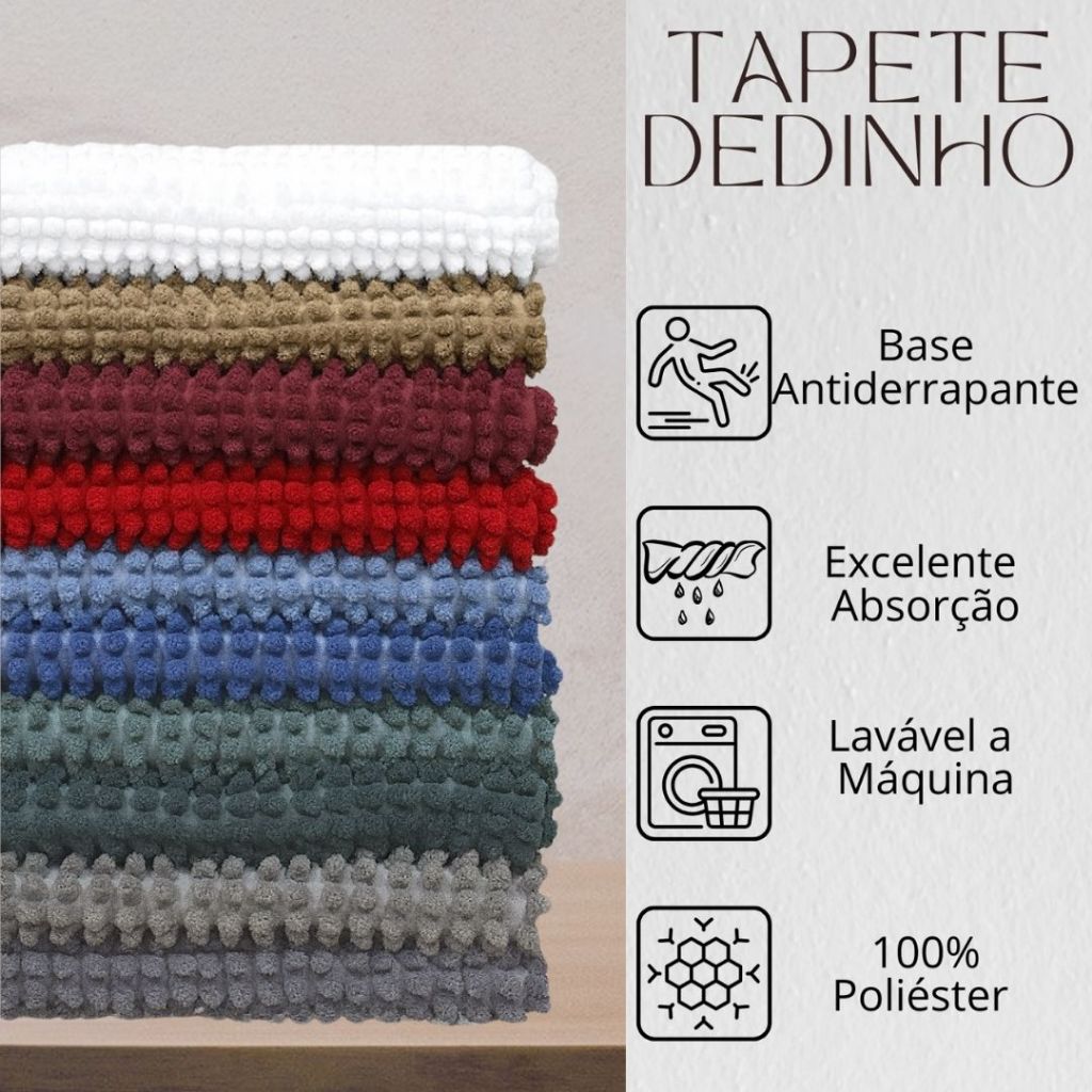 Tapete de Banheiro Antiderrapante Bolinha Macarrão Várias Cores — imagen 2