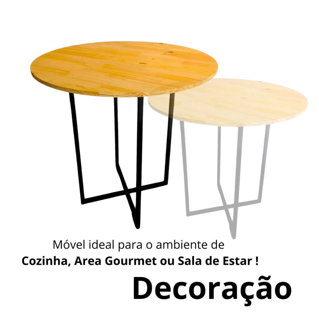 Mesa De Jantar REDONDA Para 4 lugares Cadeiras Estilo Industrial — imagen 4