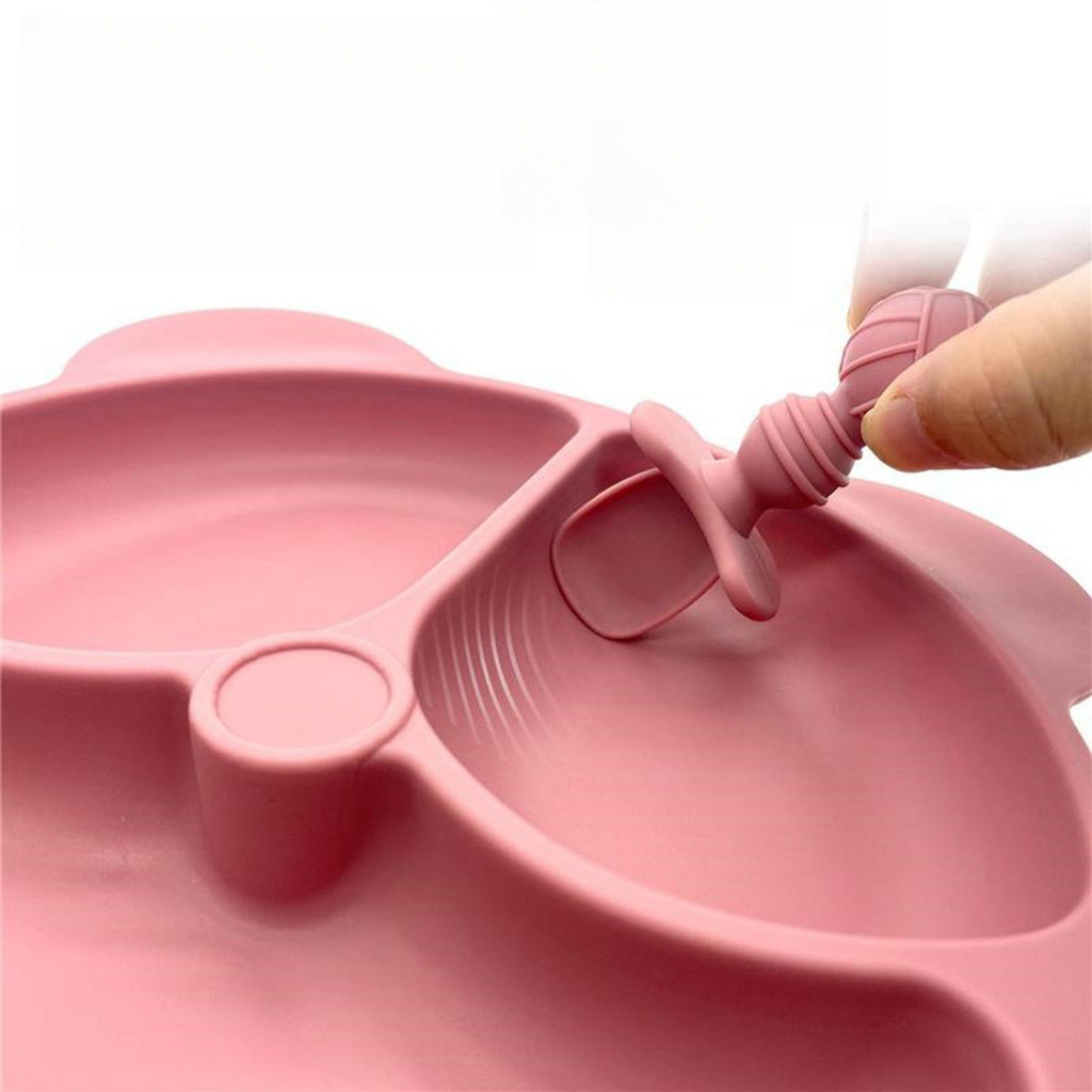 Kit Talheres bebê silicone 4/6/8 Peças Talheres Infantil Com Ventosa Canudo Colher Babador Garfo — imagen 5