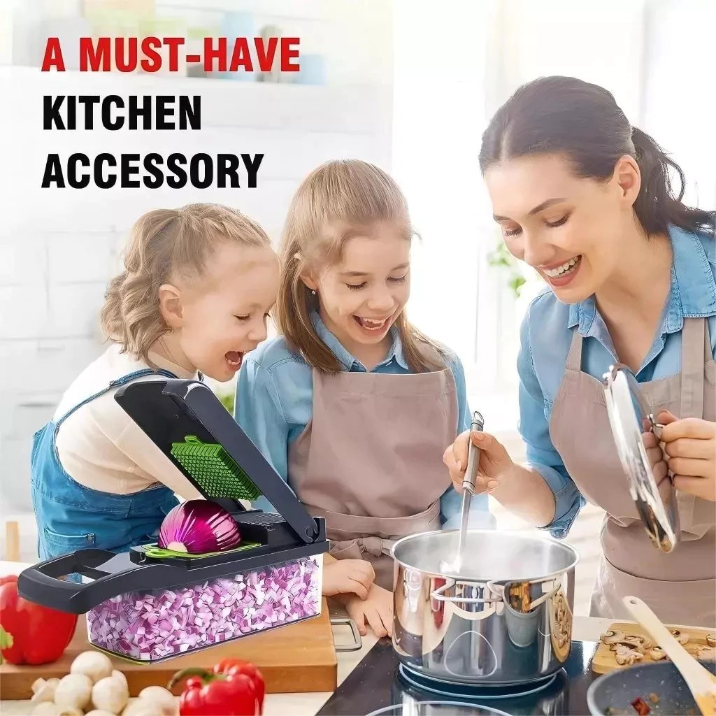 Fatiador Profissional Multifuncional 16 em 1 de Aço Inoxidável - Ideal para Vegetais, Frutas e Legumes — imagen 2