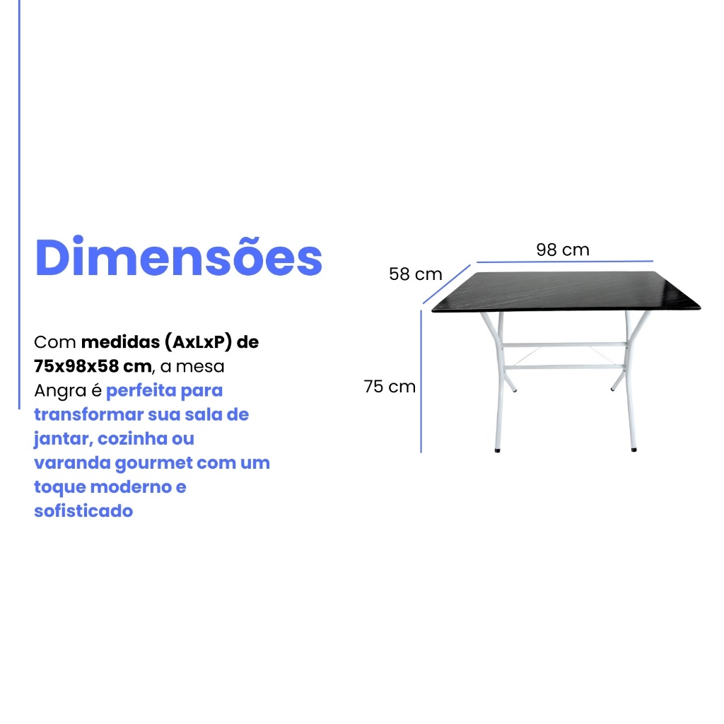 Conjunto Jogo de Mesa Jantar 4 Lugares Cadeiras Retangular Para Cozinha Apartamento Pequeno — imagen 4