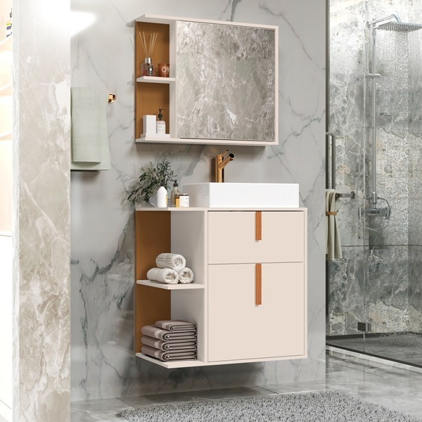 Kit Armário Organizador Gabinete P/ Banheiro Com Espelheira E Cuba Star Portas Dalla Outlet Plus — imagen 4
