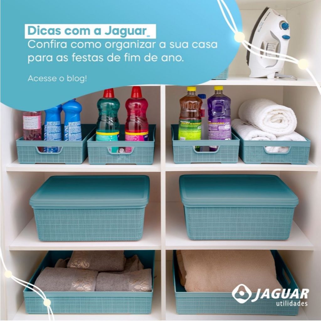 Kit 4 Cestos Organizador Grande em Plástico Empilhável Cozinha Banheiro Escritório 2 L 2 L 5,2 L — imagen 7