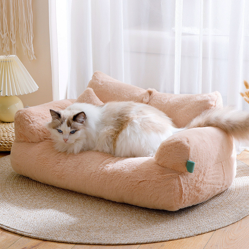 Sofá Cama De Luxo Para Gatos Inverno Ninho Quente Pequenos Cães Médios Confortável De Pelúcia Cachorros — imagen 6