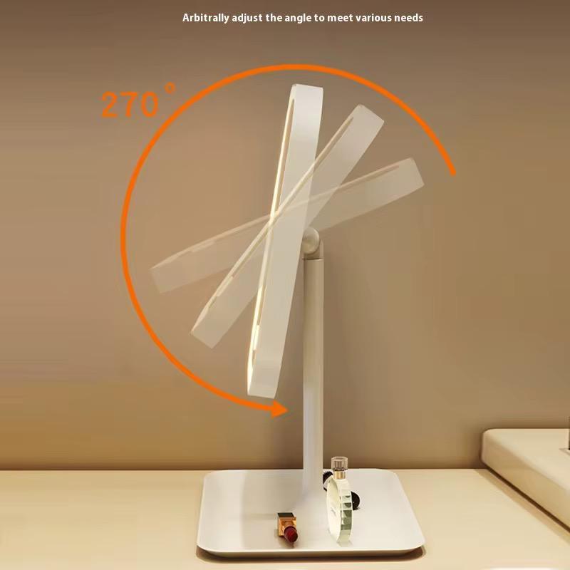 Espelho de Led Com Base Para Maquiagem Portátil Com 3 Tipos de iluminação Rotação Abajur — imagen 3