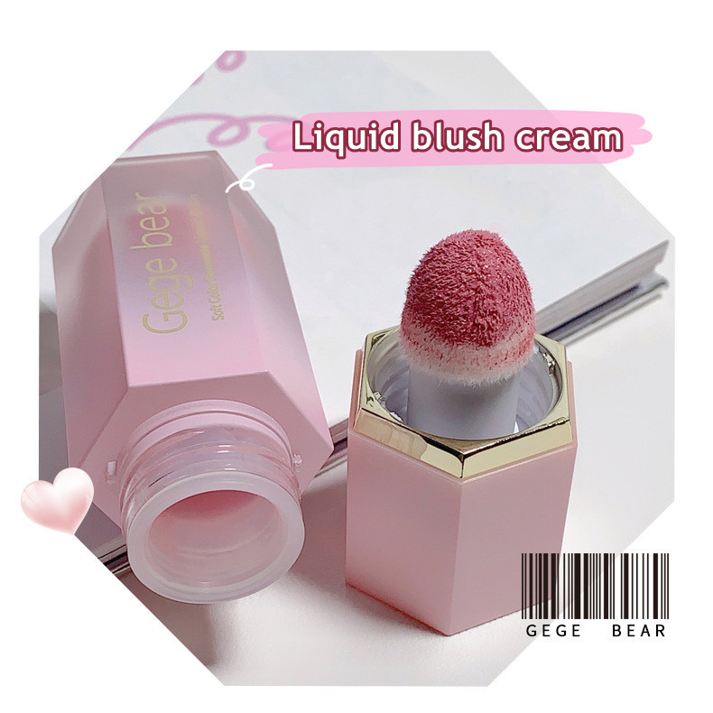Gecomomo Creme Blush Líquido 6 Cores Veludo Liso Mate Rosa — imagen 5