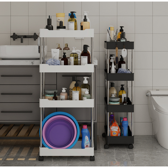 Armário Carrinho Organizador Multiuso Com 4 Camadas Com Rodinhas Cozinha Banheiro P M G ou Kit 3 — imagen 2