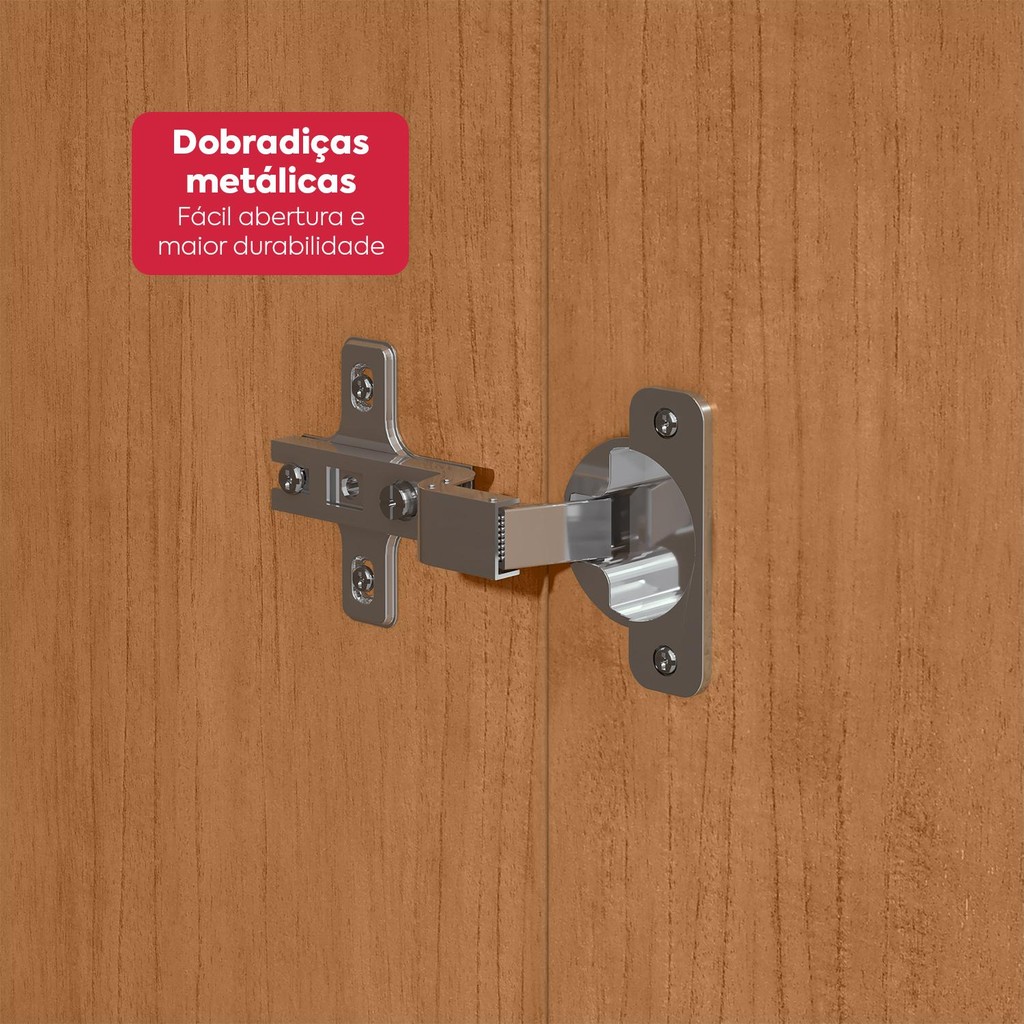 Guarda Roupa Casal 6 Portas Easy Slim Amendoa Clean/off White — imagen 8