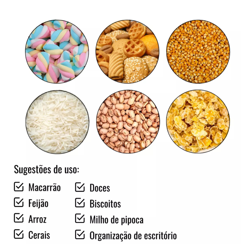 Conjunto Potes de Vidro com Tampa Bambu Cristal Porta Mantimentos Cozinha 3 Peças — imagen 3