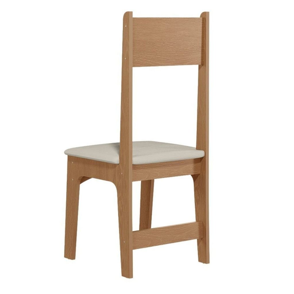 Conjunto de Jantar 4 Lugares com Mesa Retangular Tampo Mdf 1,10m e 4 Cadeiras Delta Nicoli Mel/Bege — imagen 7