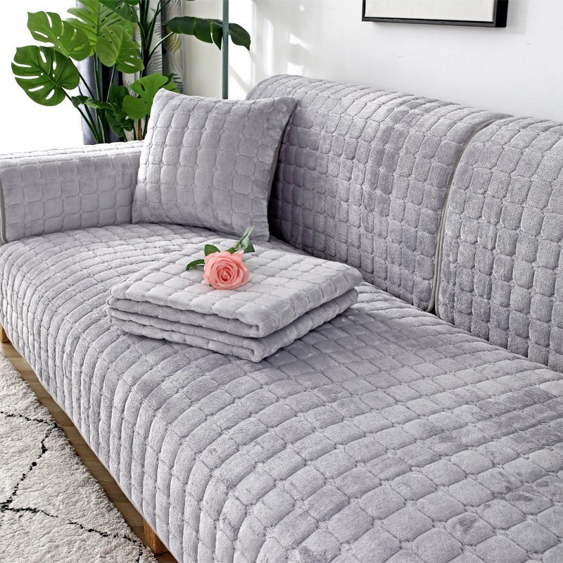 Capa De Sofá De Flanela Antiderrapante Universal Almofada De Sofá Simples 90x90cm