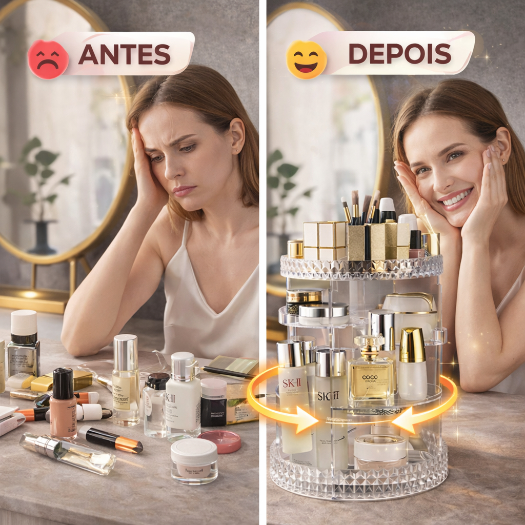 Organizador de maquiagem Acrílico  Giratório 360º Suporte Para Cosméticos — imagen 2