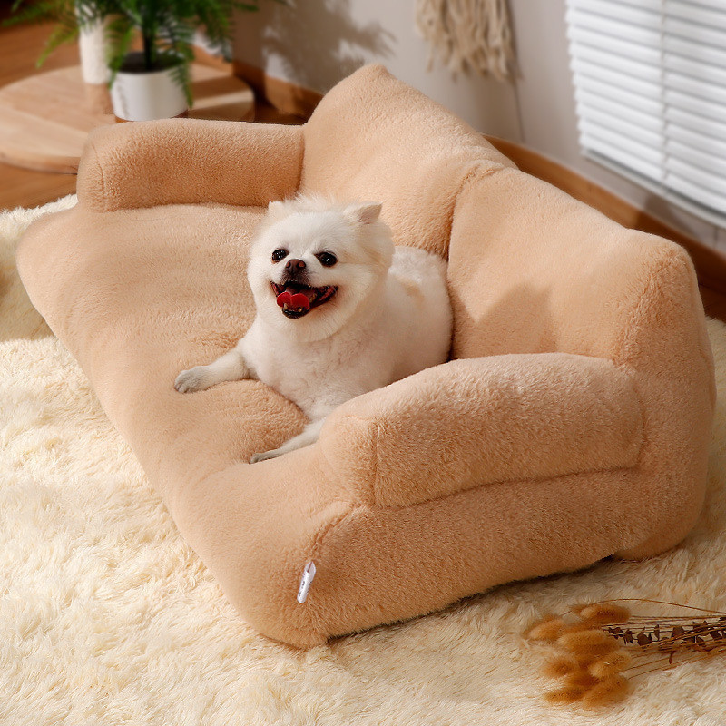Sofá Cama De Luxo Para Gatos Inverno Ninho Quente Pequenos Cães Médios Confortável De Pelúcia Cachorros — imagen 3