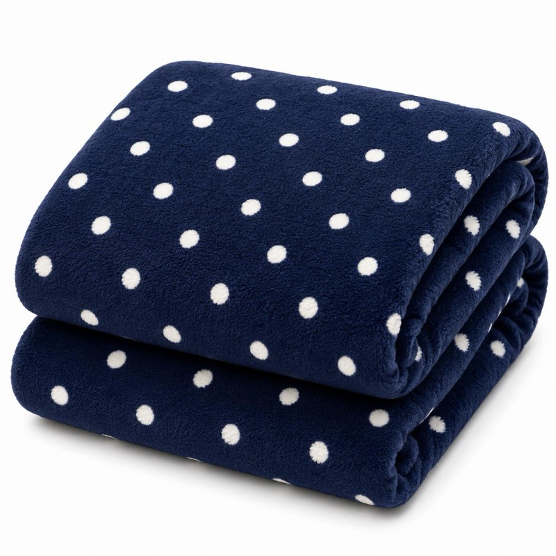 Manta Cobertor Casal Queen Mantinha Inverno Microfibra Plush Antialérgico Quentinho Estampada Poá — imagen 4