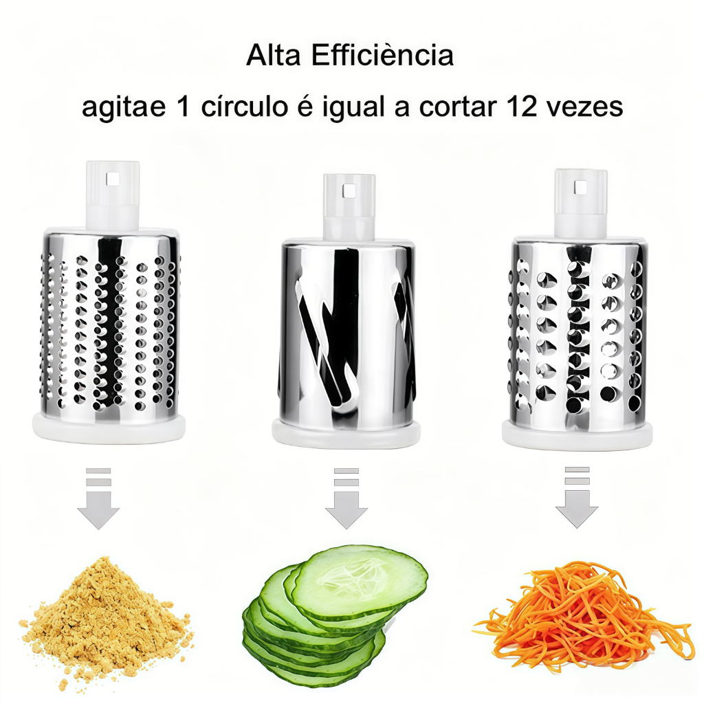 Cortador Fatiador Ralador Frutas Legumes Verduras Queijos Cozinha 3 Peças Tabletop -U11 — imagen 8