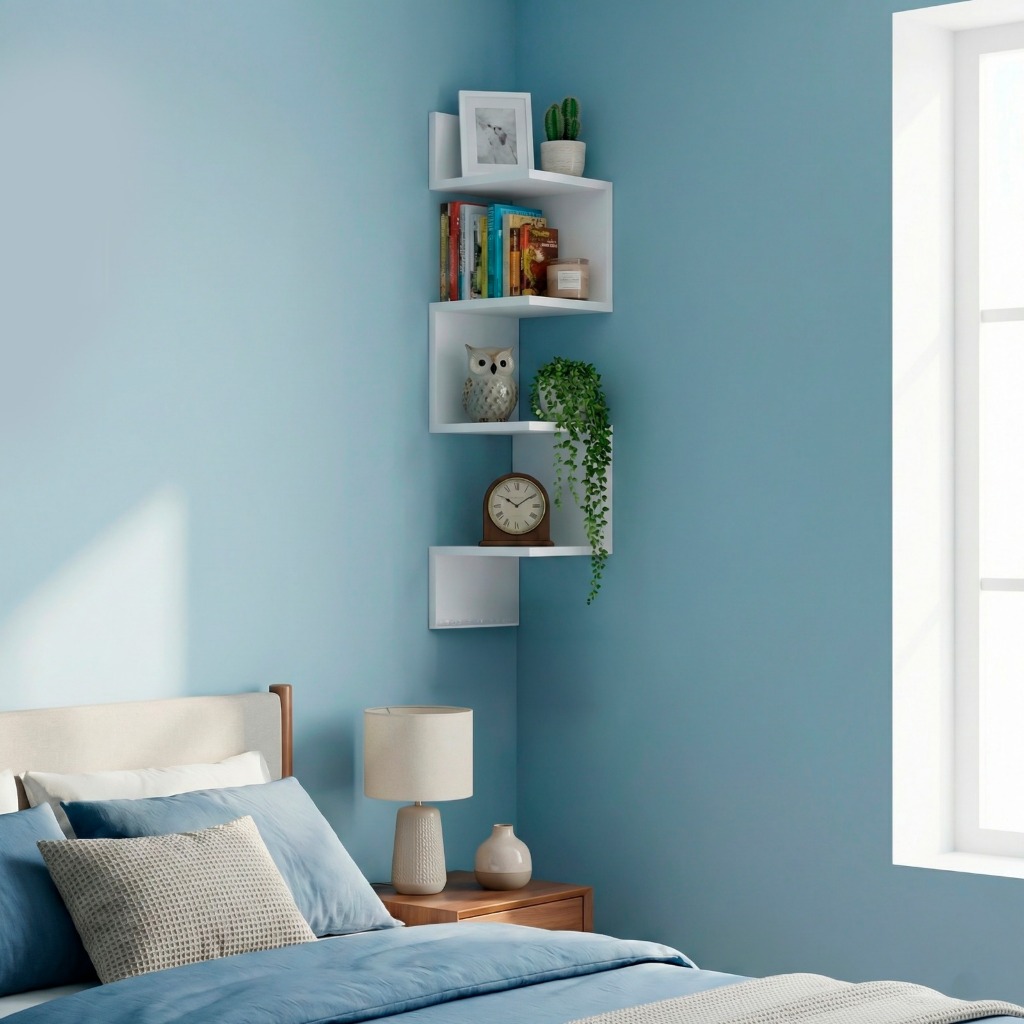 Prateleira De Canto Livros Nicho Mdf Decoração Branca Preta — imagen 5