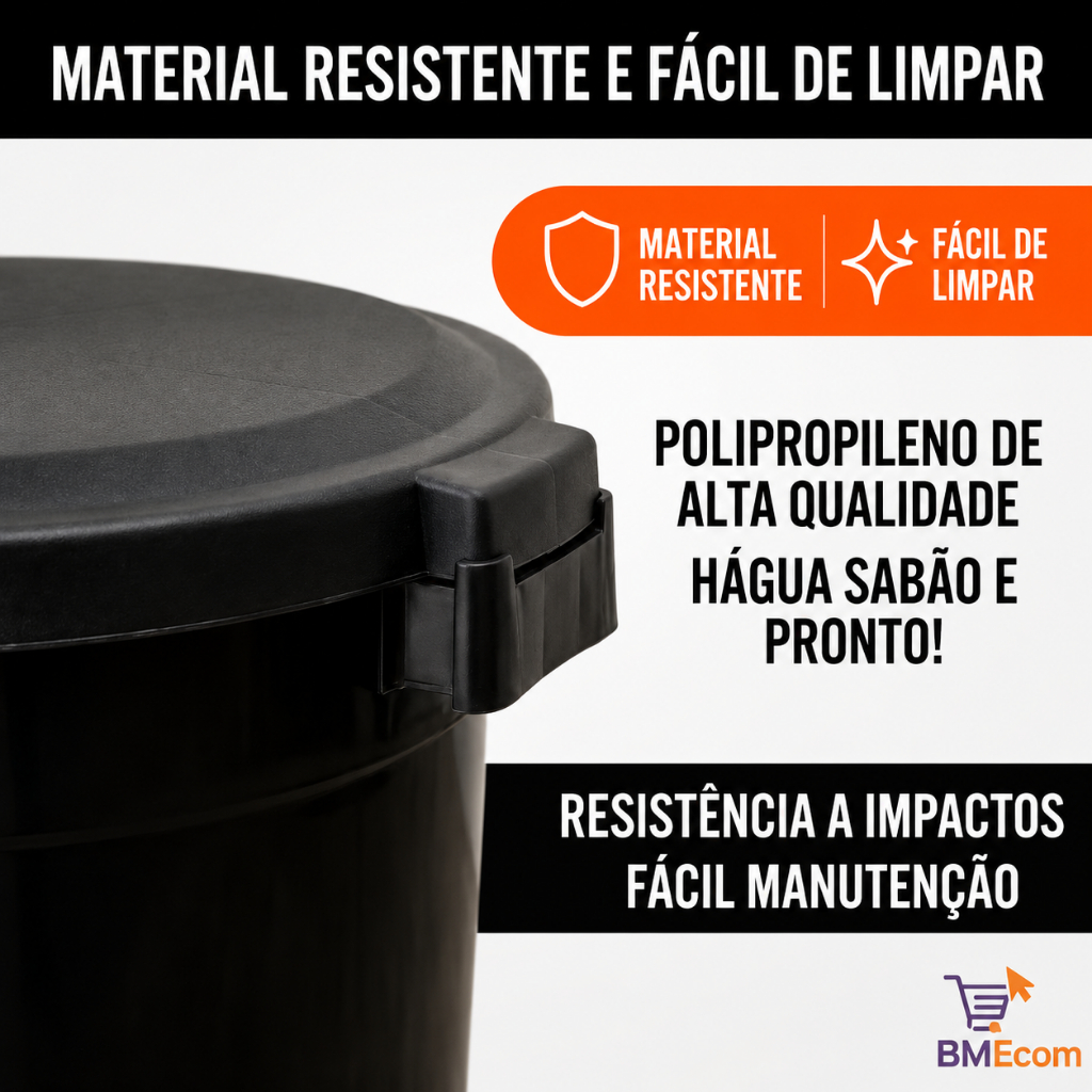 Kit 2 Lixeiras Redondas Com Pedal 7l Litros Preta Cozinha Banheiro Lavanderia Escritório — imagen 4