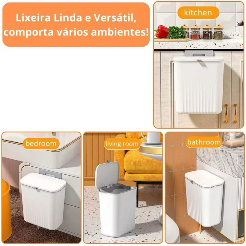 kit banheiro lixeira suspensa+Escova de Silicone p/Vaso Sanitário 2em1 Base de Banheiro Privada-acessorios para banheiro — imagen 2