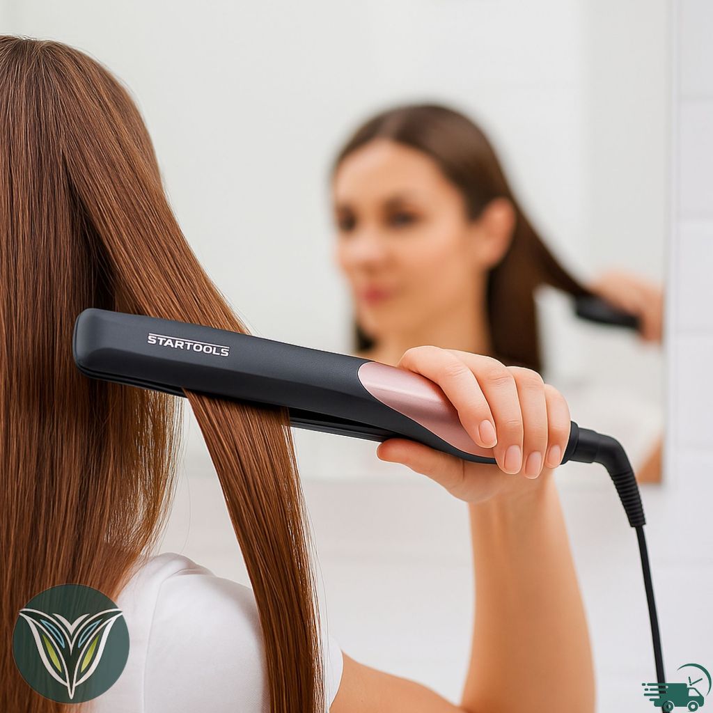 KIT 3 Escova Secadora + Secador de Cabelo Portátil + Modelador de Cachos + Chapinha Profissional Rosa Potente Qualidade — imagen 7