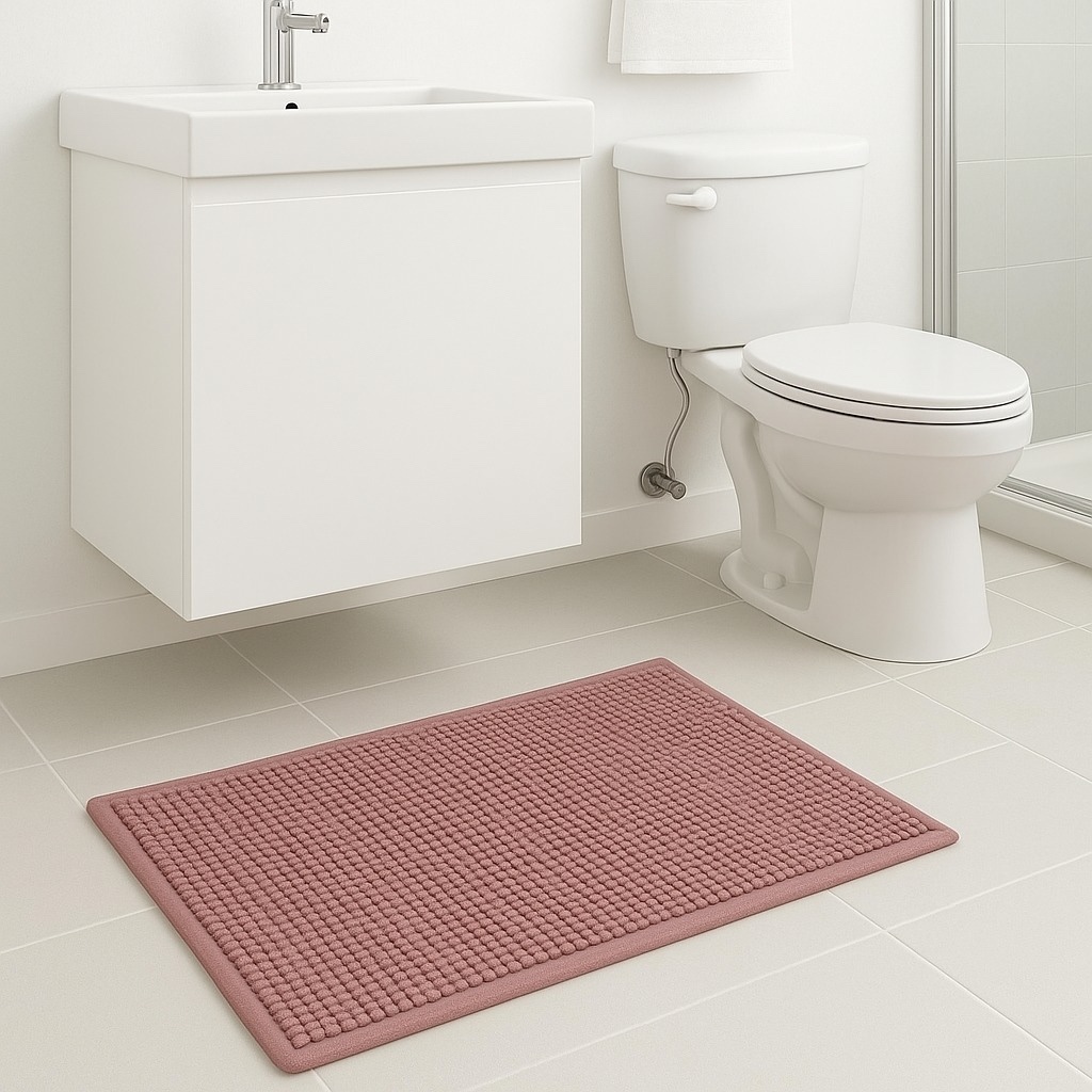 Kit 6 Tapetes de Banheiro 40x60 Antiderrapante Microfibra Bolinha Macarrão — imagen 6