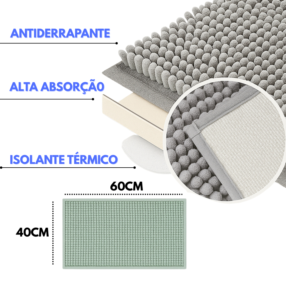 Kit 6 Tapetes de Banheiro 40x60 Antiderrapante Microfibra Bolinha Macarrão — imagen 4