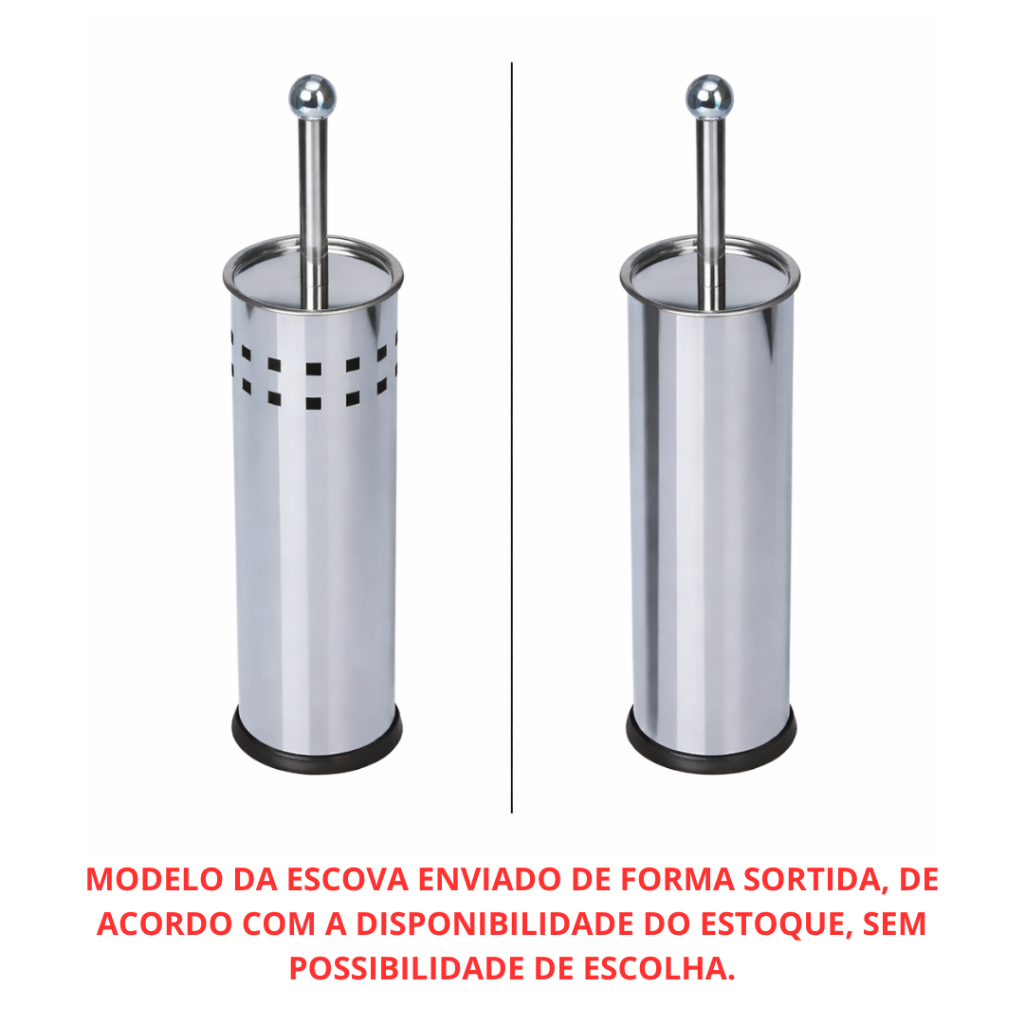 Kit lixeira banheiro com Pressão 3L e 5L e Escova inox sortida Cozinha ou Banheiro aço inoxidável — imagen 2