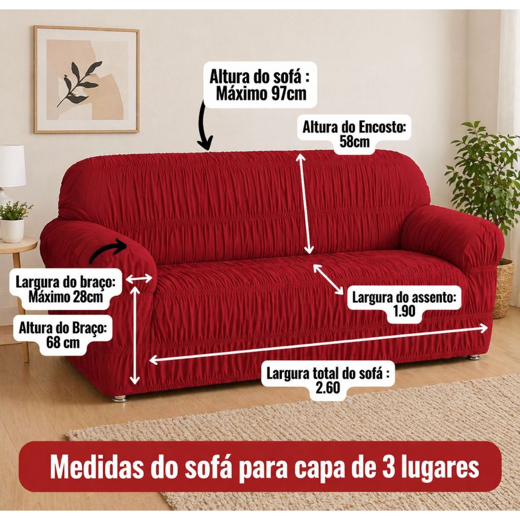 Capa e Sofá com 21 elástico 3 e 2 Lugares — imagen 3