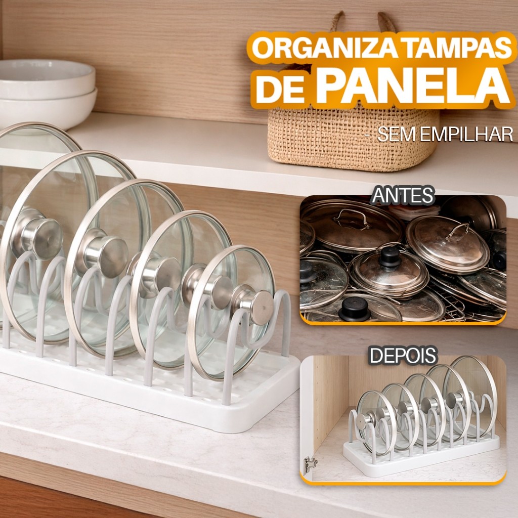 Porta Tampas de Panela Organizador Vertical para Bancada e Armário — imagen 2