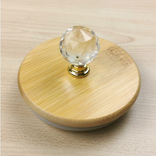 Conjunto Potes de Vidro com Tampa Bambu Cristal Porta Mantimentos Cozinha 3 Peças — imagen 4