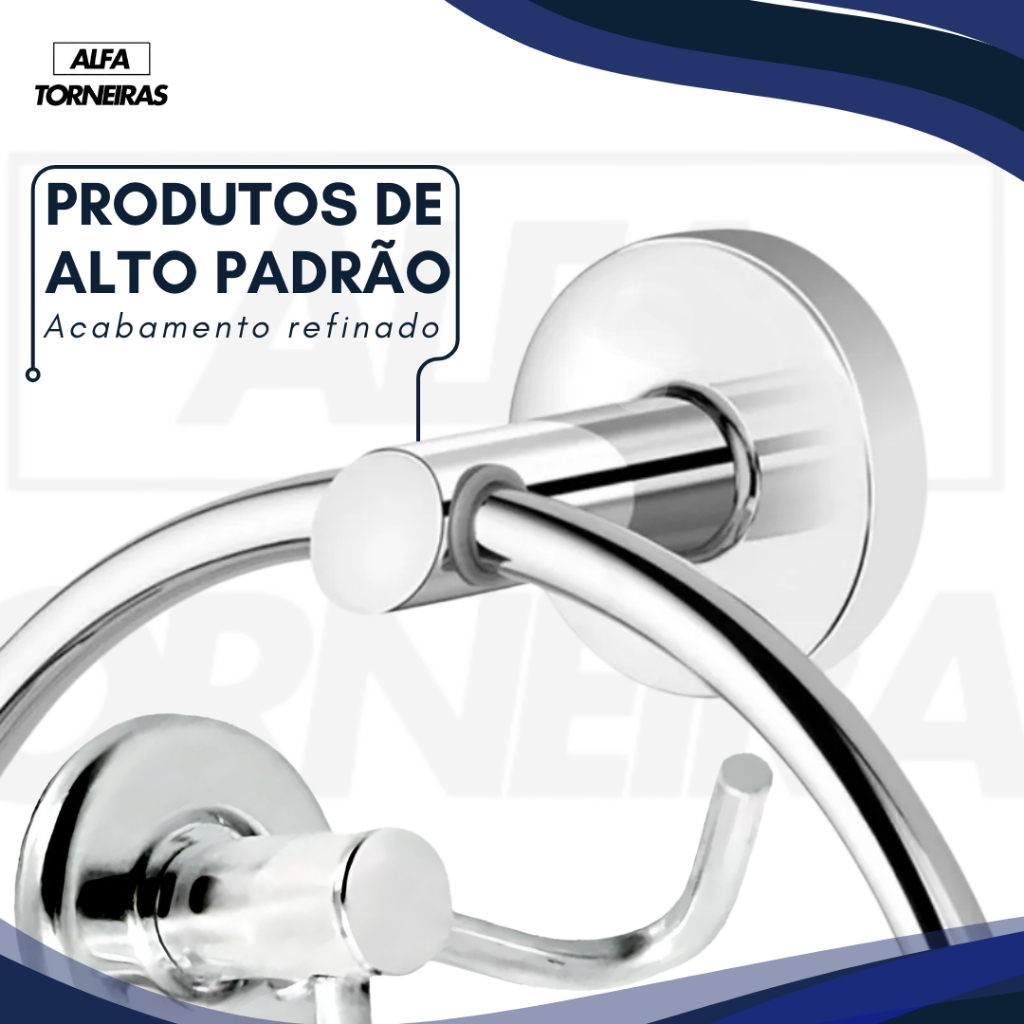 Kit Banheiro Acessórios 5 Peças + 1 Porta Shampoo Reto Inox Cromado Porta Toalhas Papeleira Saboneteira — imagen 2